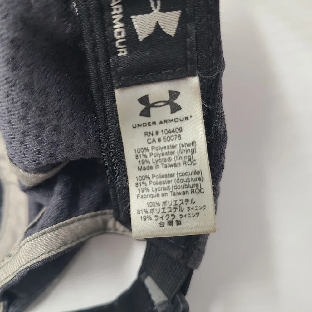 Under Armour Hat Adjustable 4 Panel‎ Gray White Jersey Mesh Performance Running